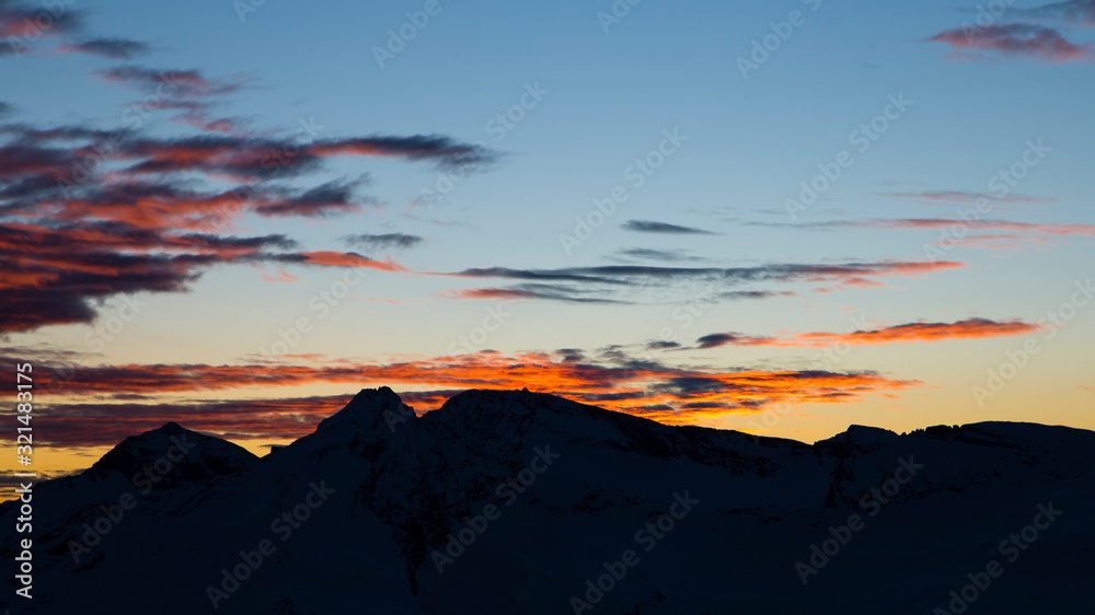 Sunset in the mountains