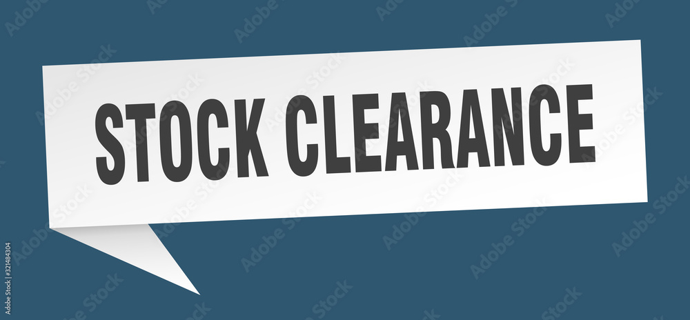 stock clearance speech bubble. stock clearance ribbon sign. stock clearance banner
