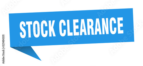 stock clearance speech bubble. stock clearance ribbon sign. stock clearance banner