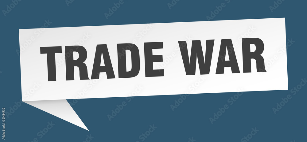 trade war speech bubble. trade war ribbon sign. trade war banner