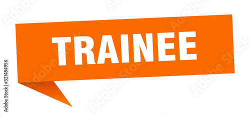 trainee speech bubble. trainee ribbon sign. trainee banner
