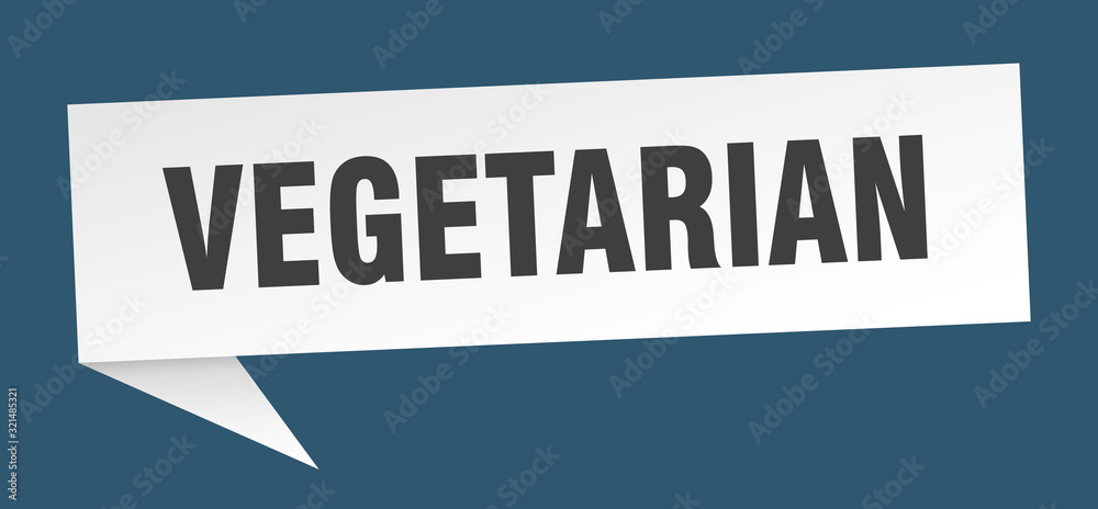 vegetarian speech bubble. vegetarian ribbon sign. vegetarian banner