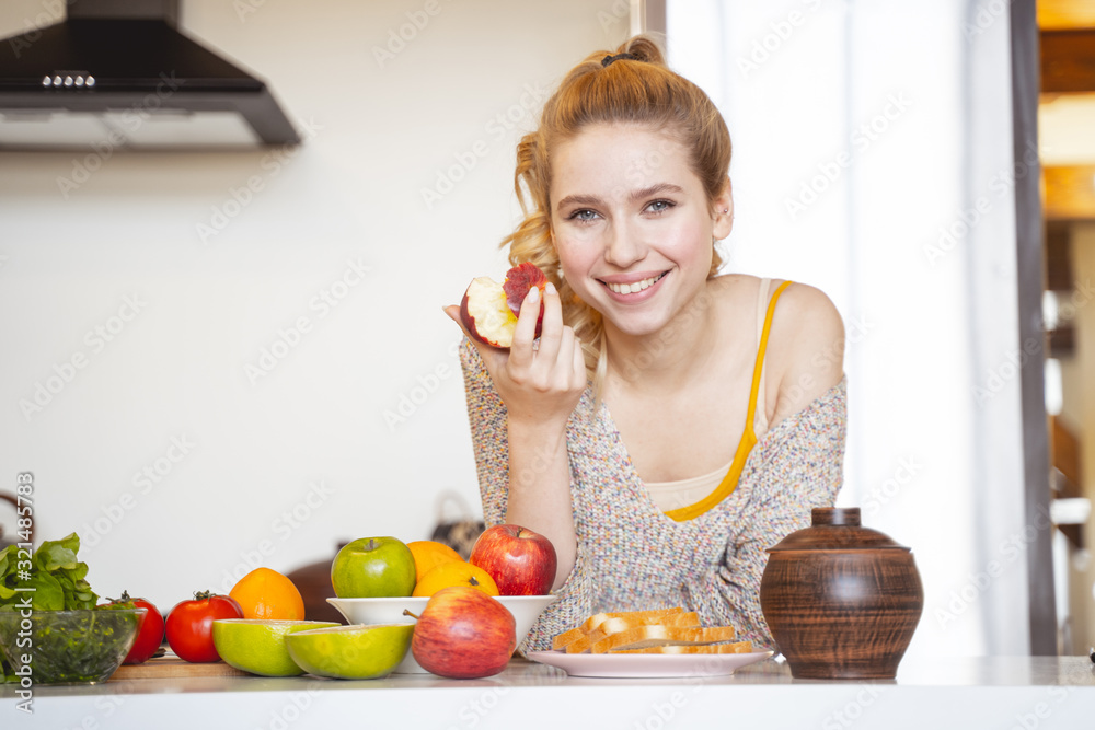 Cheerful young woman keeping smile on her face Cheerful young woman keeping smile on her face