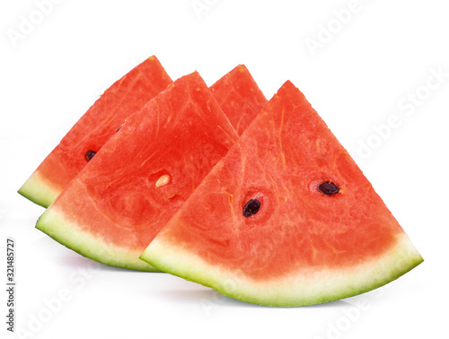 Sliced ripe watermelon isolated on white background