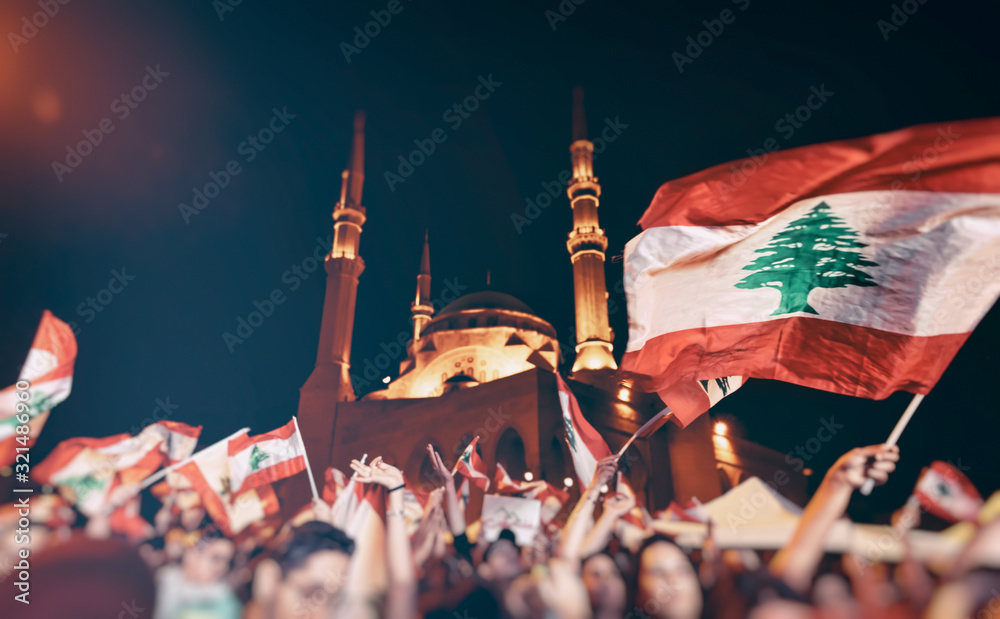 Naklejka premium Rewolucja w Libanie