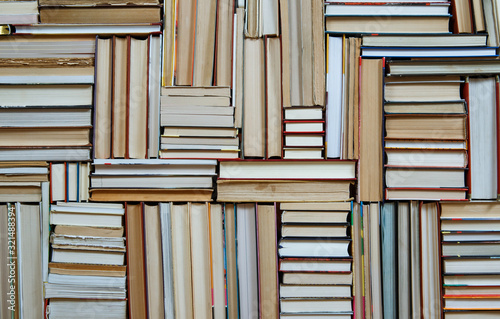 Books stack texture and background