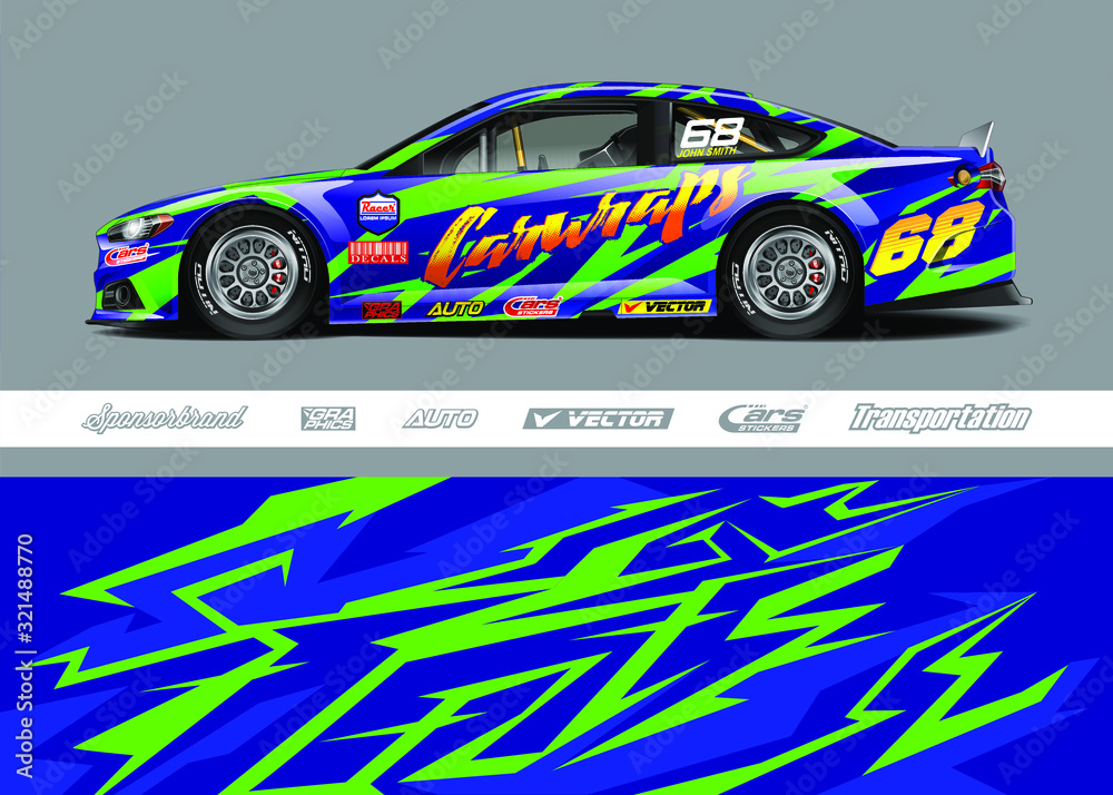 Race car livery design vector. Graphic abstract stripe racing ...