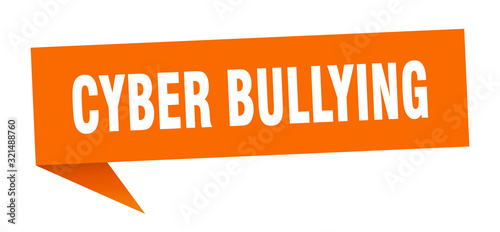 cyber bullying speech bubble. cyber bullying ribbon sign. cyber bullying banner