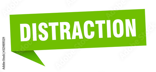 distraction speech bubble. distraction ribbon sign. distraction banner