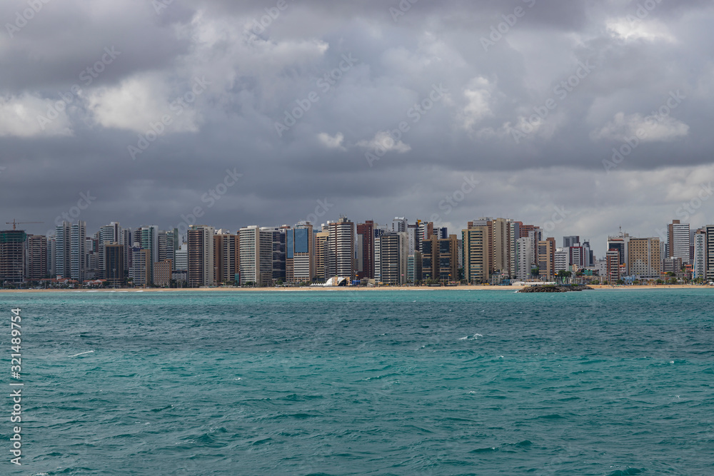 Naklejka premium Tourism city. The city of Fortaleza, State of Ceara, Brazil, South America. 