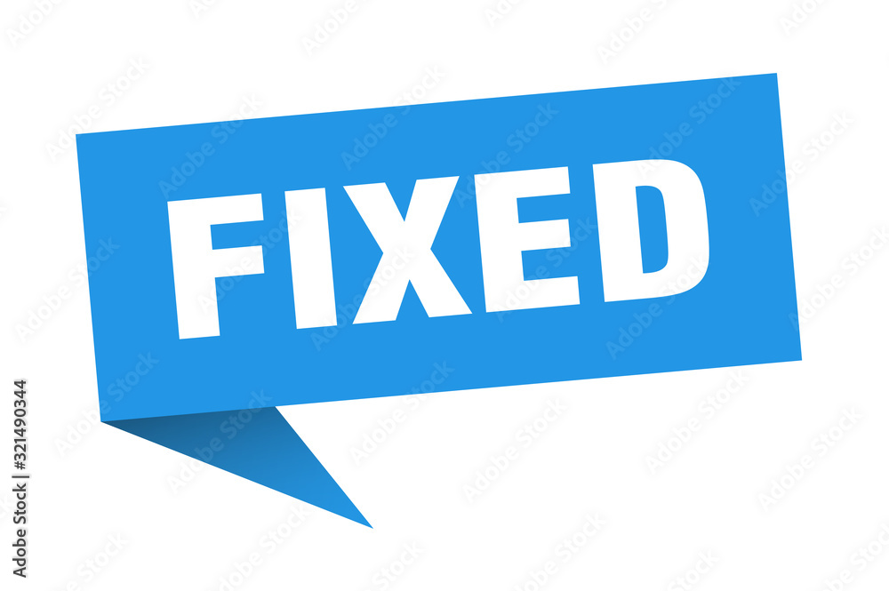 fixed speech bubble. fixed ribbon sign. fixed banner fixed speech bubble. fixed ribbon sign. fixed banner