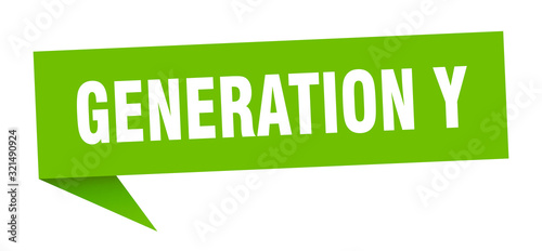 generation y speech bubble. generation y ribbon sign. generation y banner