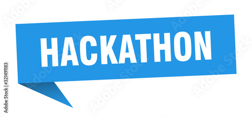 hackathon speech bubble. hackathon ribbon sign. hackathon banner