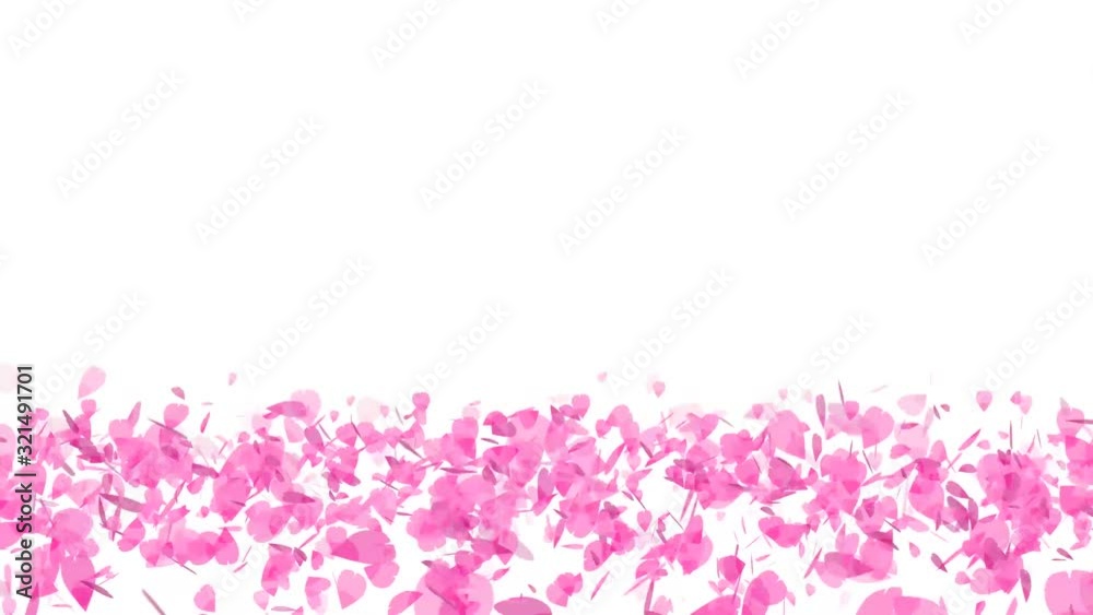 Million pink sakura leaves roll twirl and falling on the floor light rose slow moving Million pink sakura leaves roll twirl and falling on the floor light rose slow moving