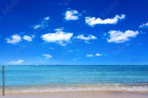 Beautiful caribbean sea and blue sky . Nature background.