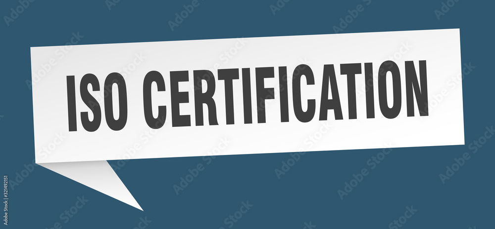 iso certification speech bubble. iso certification ribbon sign. iso certification banner