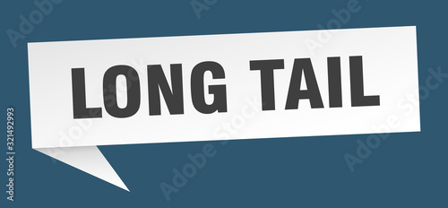 long tail speech bubble. long tail ribbon sign. long tail banner