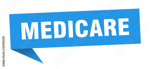 medicare speech bubble. medicare ribbon sign. medicare banner