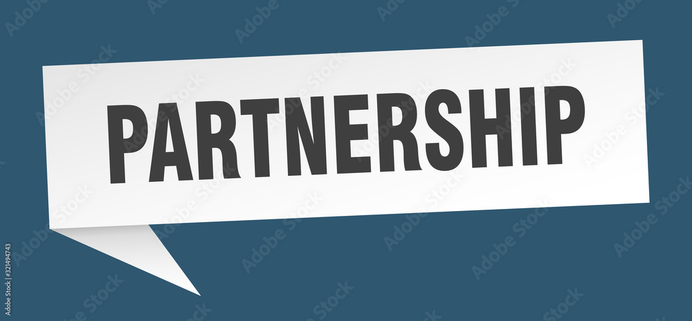 partnership speech bubble. partnership ribbon sign. partnership banner