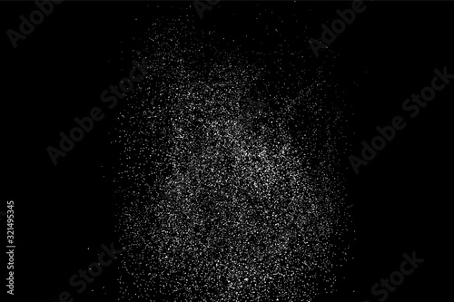 Grain abstract texture isolated on black background. Noise design element. Distress overlay textured. Vector illustration,eps 10.