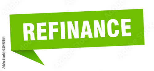 refinance speech bubble. refinance ribbon sign. refinance banner