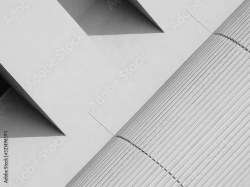 architecture corner wall of building black and white style