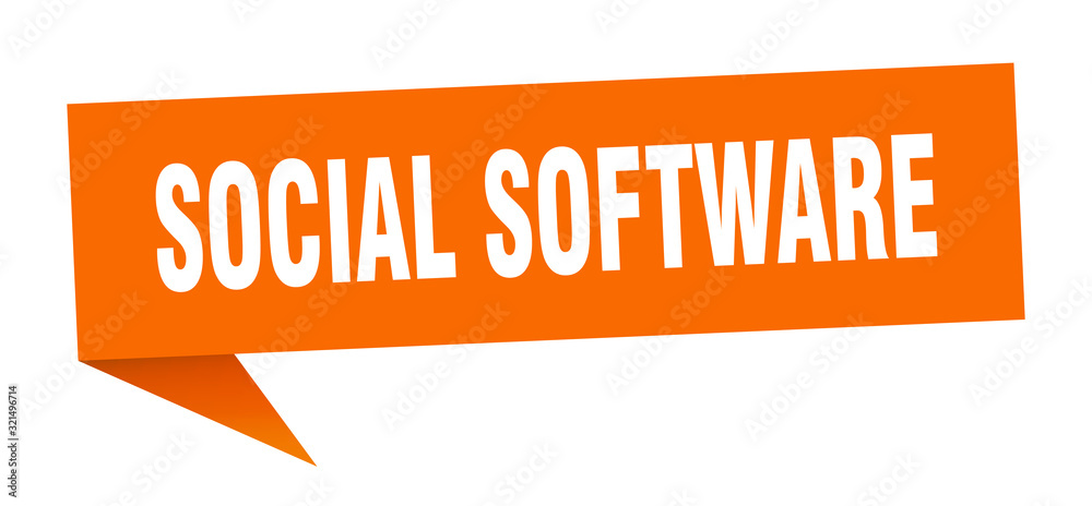social software speech bubble. social software ribbon sign. social software banner social software speech bubble. social software ribbon sign. social software banner