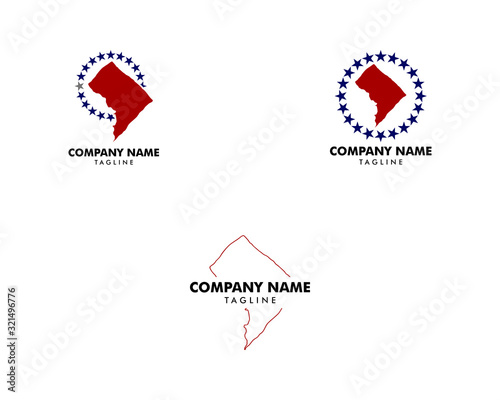 Set of Logo Map of the Washington D.C District