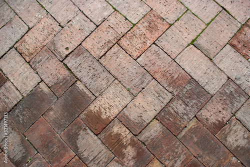 background of bricks laid out like a parquet board