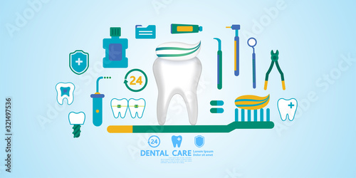 Dental Care Creative Concept vector illustration.