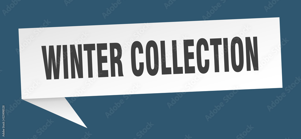 winter collection speech bubble. winter collection ribbon sign. winter collection banner