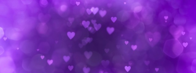 Abstract violet background with hearts - concept Mother's Day, Valentine's Day, Birthday - spring colors