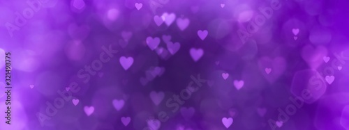 Abstract violet background with hearts - concept Mother's Day, Valentine's Day, Birthday - spring colors