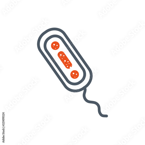 Isolated black and orange long virus vector design