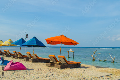 Sun loungers on the beach