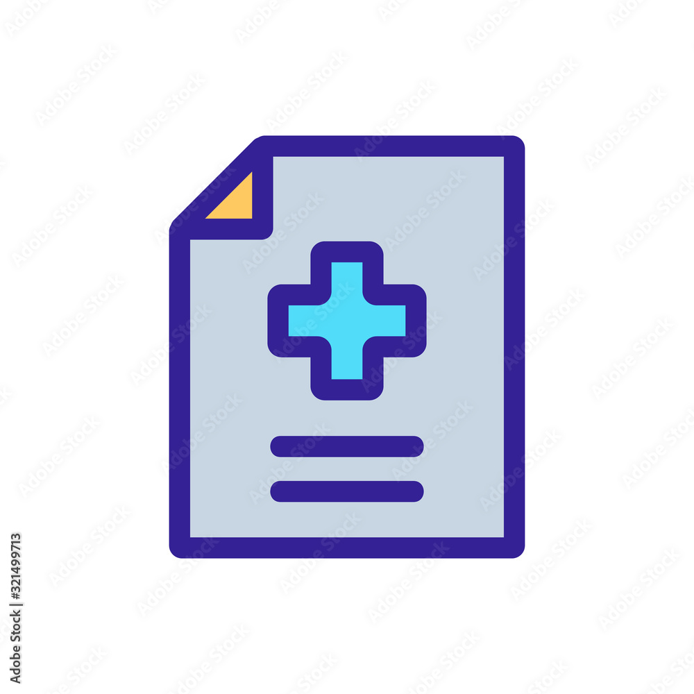 prescription for medicine icon vector. Thin line sign. Isolated contour symbol illustration prescription for medicine icon vector. Thin line sign. Isolated contour symbol illustration