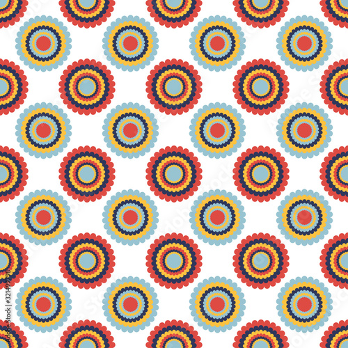 An abstract retro circular shaped seamless pattern background.