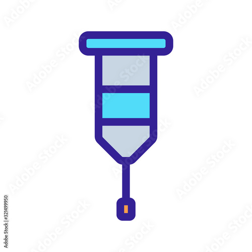 crutch icon vector. Thin line sign. Isolated contour symbol illustration