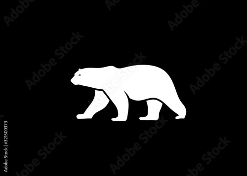 polar bear vector silhouette vector illustration   polar bear logo vector  Isolated on white background.
