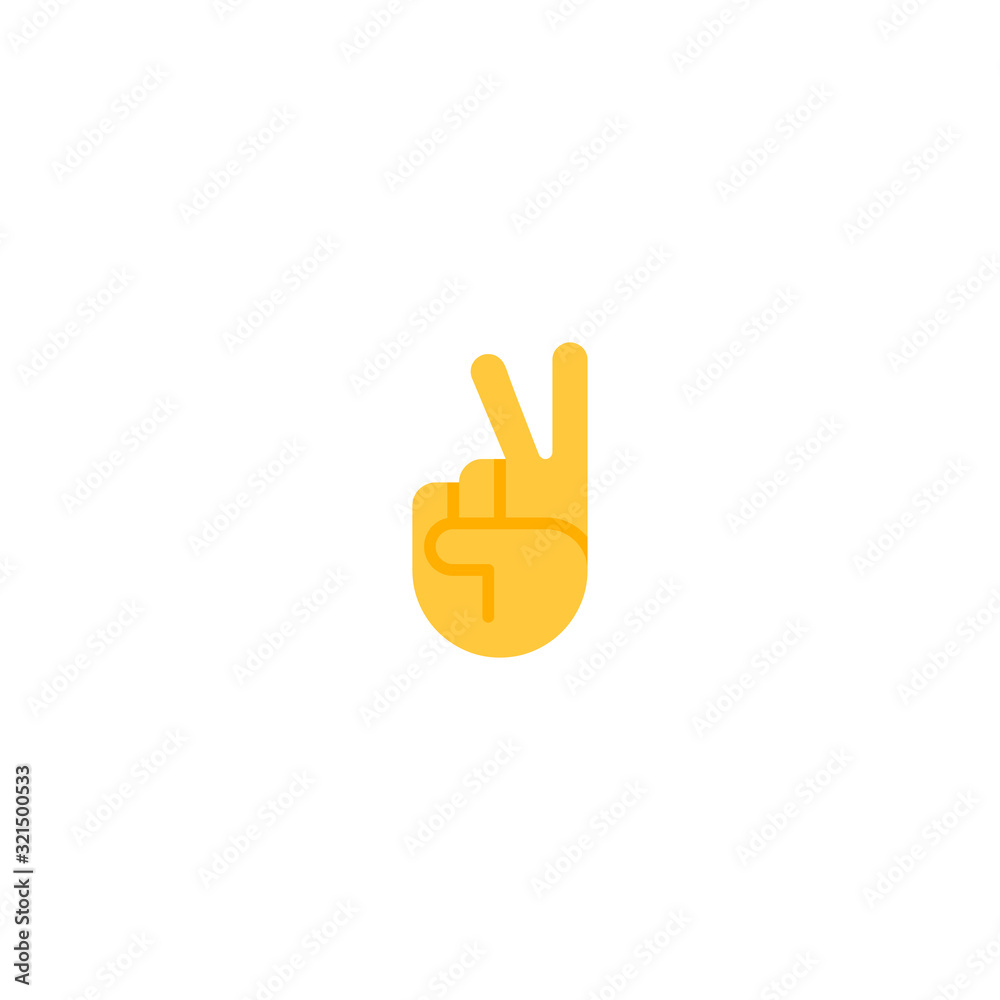 Victory Hand vector flat icon. Isolated victory hand emoji illustration Victory Hand vector flat icon. Isolated victory hand emoji illustration