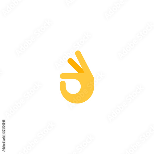 OK Hand vector flat icon. Isolated ok hand gesture emoji illustration 