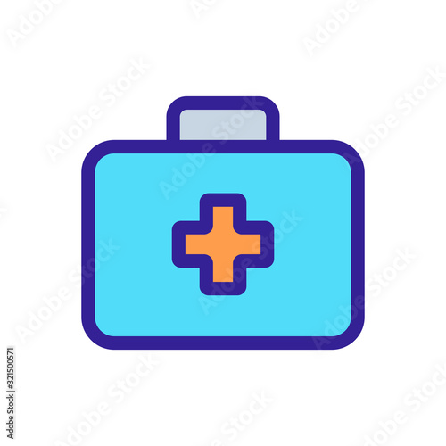 The doctor suitcase is an icon vector. Thin line sign. Isolated contour symbol illustration