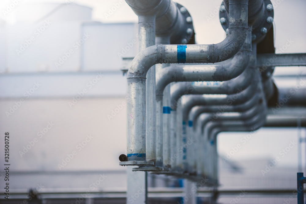 Galvanized steel pipe, Install chilled water piping, Chilled water pipe