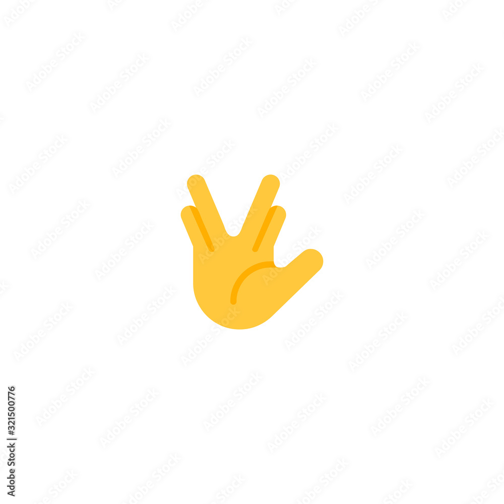 Vulcan Salute vector flat icon. Isolated vulcan salute hand emoji illustration Vulcan Salute vector flat icon. Isolated vulcan salute hand emoji illustration