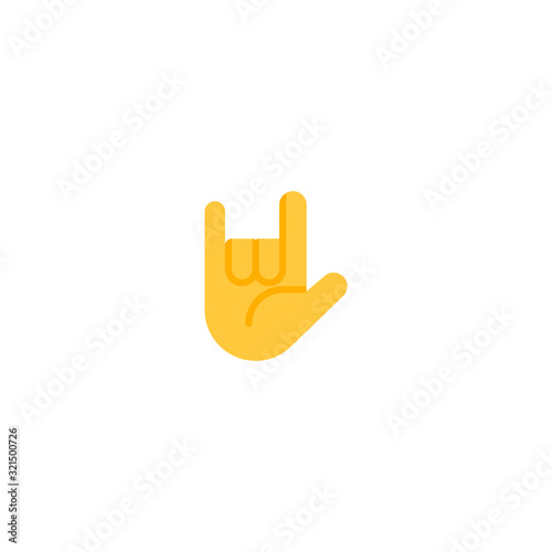 Love You Gesture vector flat icon. Isolated love you hand sign, rock and roll hand emoji illustration 