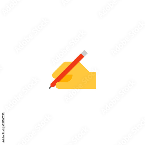 Writing Hand vector flat icon. Isolated hand write, writing emoji illustration 