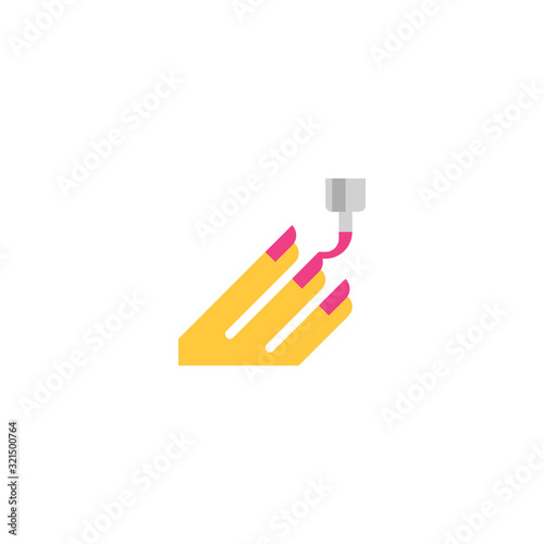 Nail Polish vector flat icon. Isolated finger nail polishing hand emoji illustration 