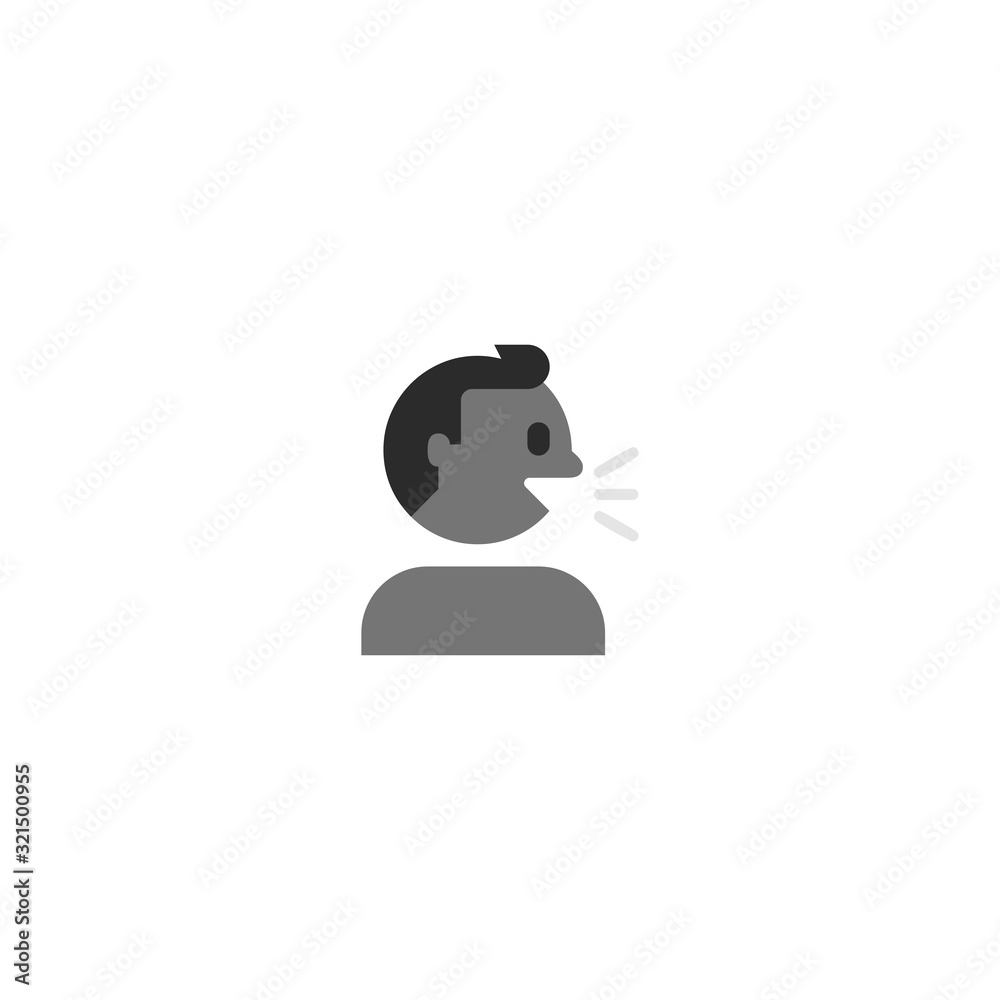 Speaking Head vector flat icon. Isolated human head speaking emoji