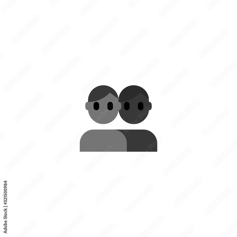 Busts in silhouette vector flat icon. Isolated two people avatar, profile emoji illustration Busts in silhouette vector flat icon. Isolated two people avatar, profile emoji illustration