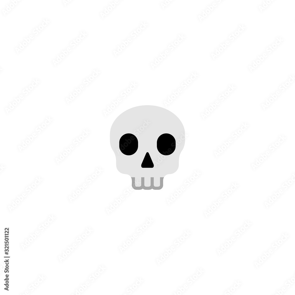 Skull vector flat icon. Isolated head skeleton, skull emoji illustration 